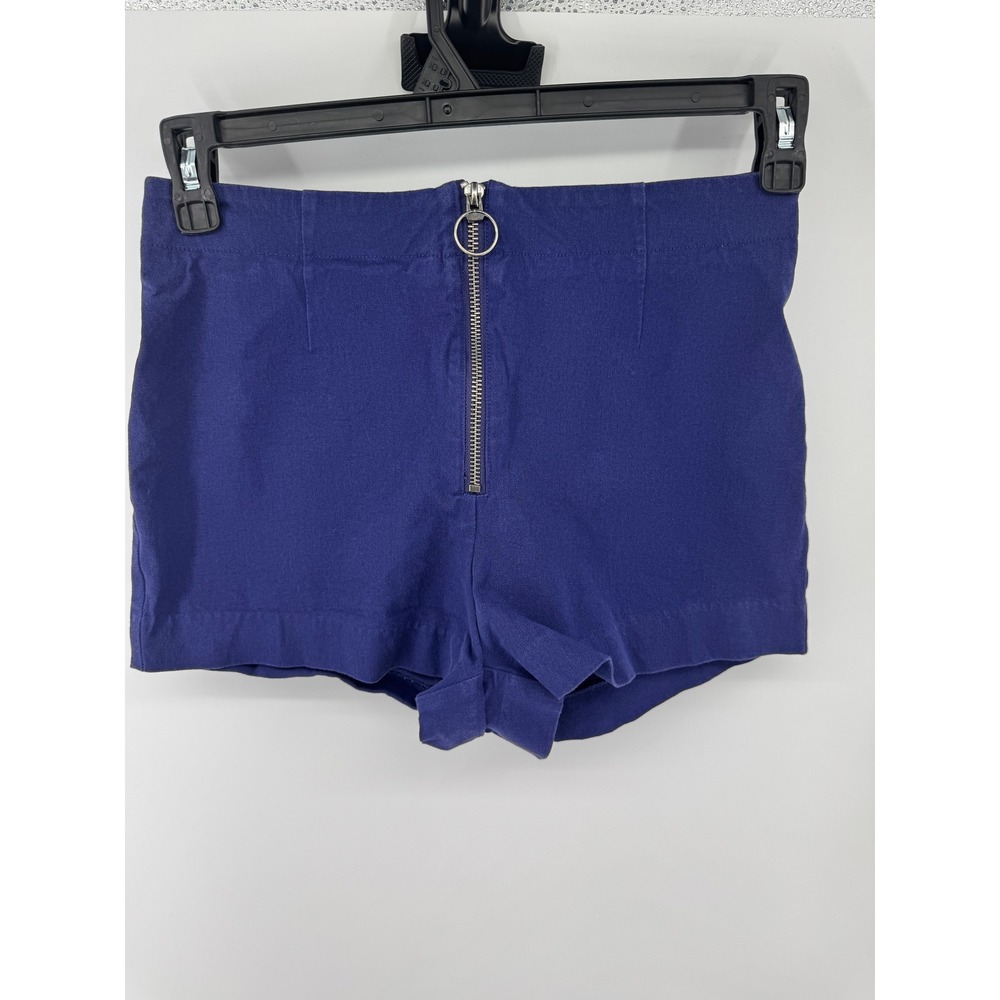 Maeve Anthropologie Royal Blue High Rise O-Ring Zipper Front Shorts Womens Sz 6